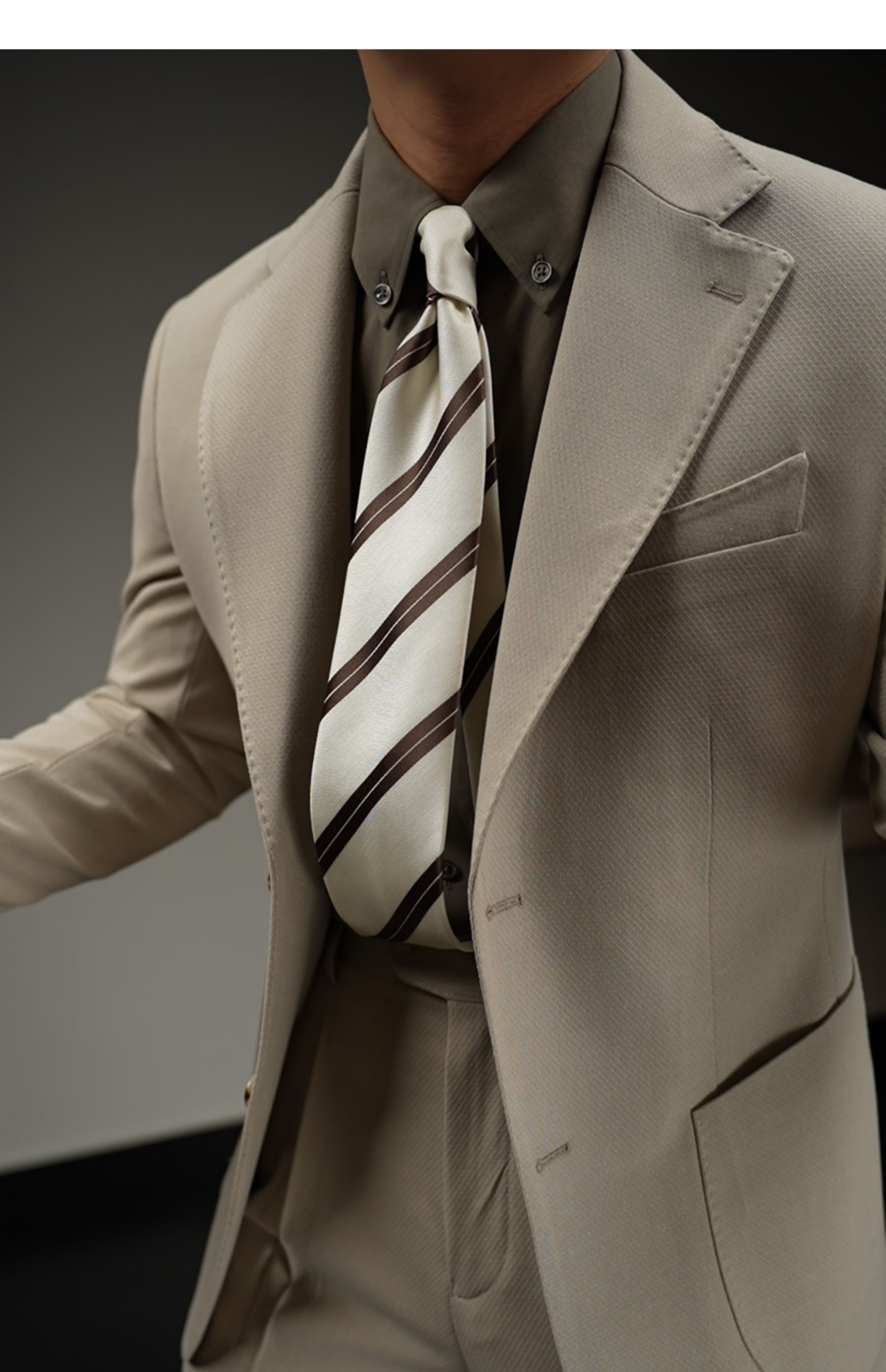 MONSEN Suitory Jacquard Striped Tie in Performance Blend product image