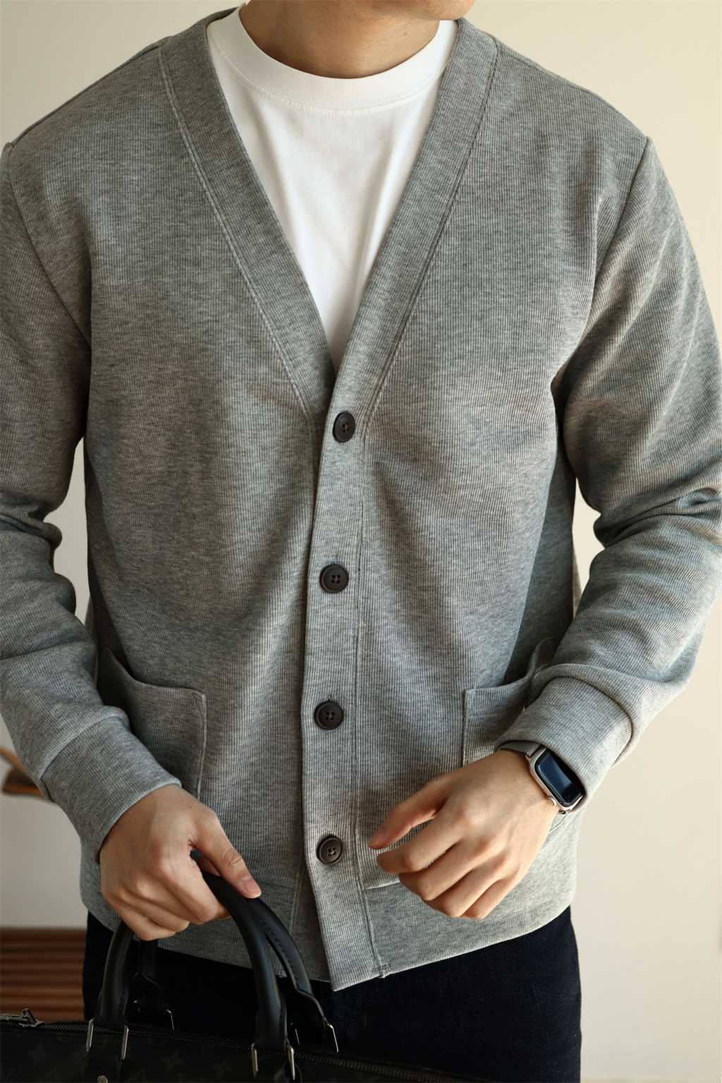 MONSEN Suitory Air-Layer Cotton Knit Cardigan product image