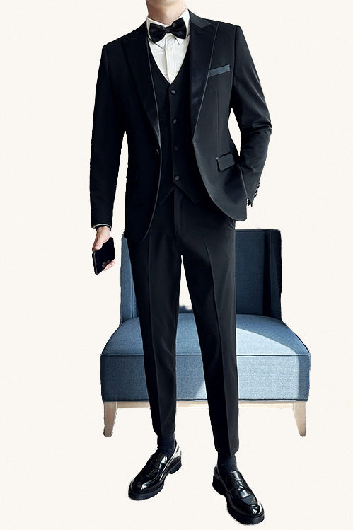 MONSEN Suitory Slim Fit Tuxedo Suit in Wool product image