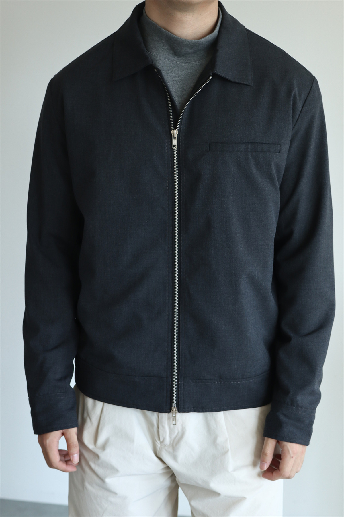 MONSEN Suitory Drapey Plain-Weave Lapel Jacket in Performance Blend product image