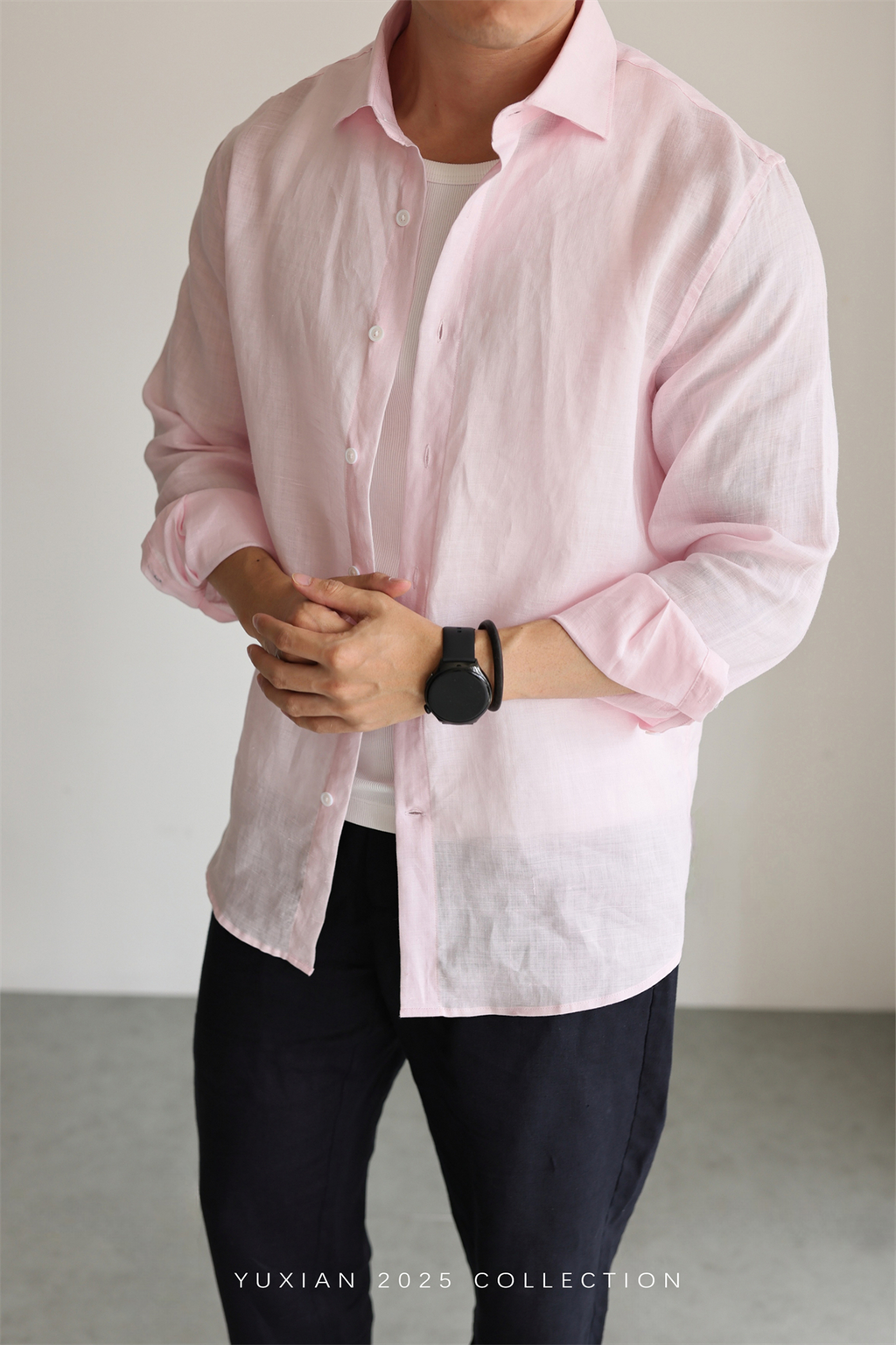 100% Linen Long-Sleeve Shirt