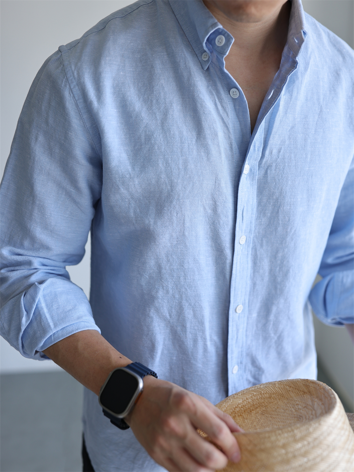 Linen-Cotton Yarn-Dyed Shirt