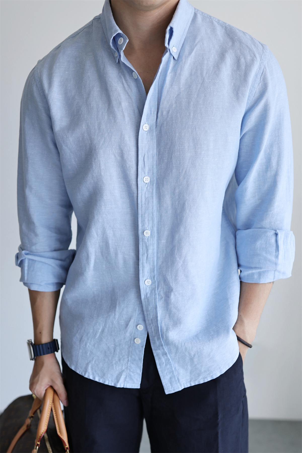 Linen-Cotton Yarn-Dyed Shirt
