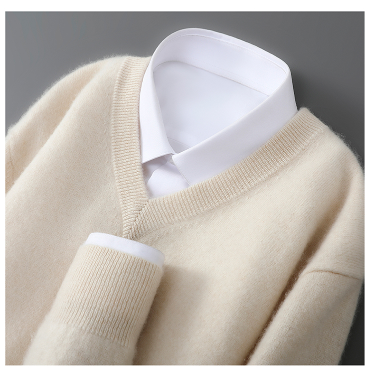 100% Wool V-Neck Sweater