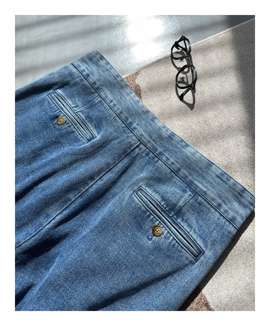 MONSEN Suitory Retro-Washed Naples Gurkha Jeans in Cotton product image