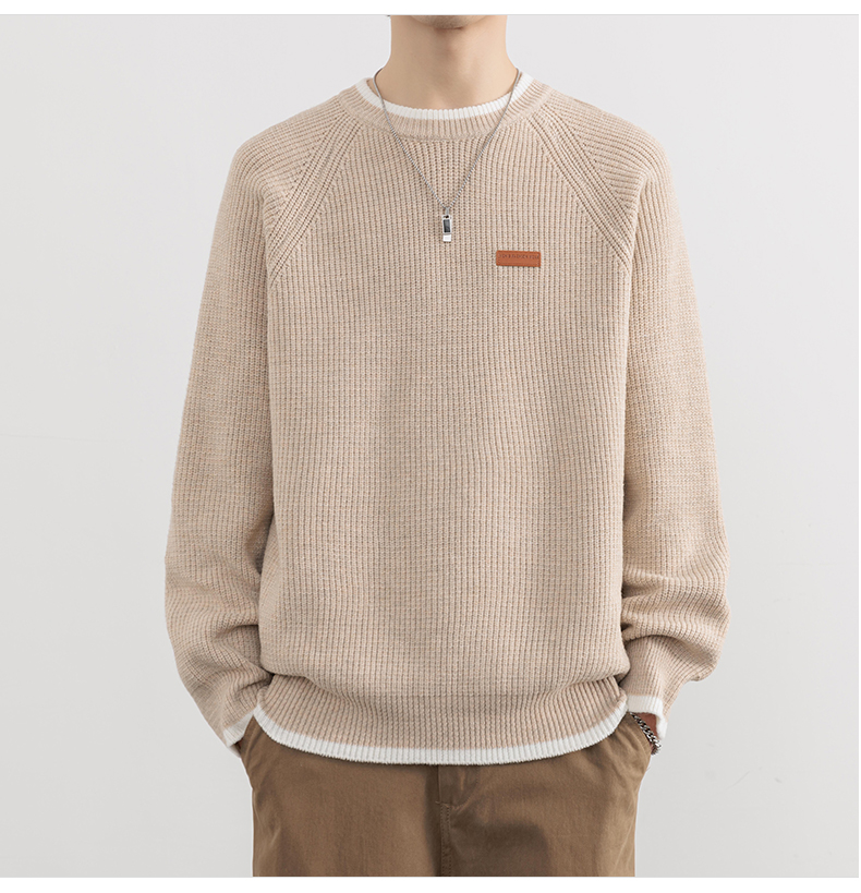 Faux Two-Piece Crewneck Sweater