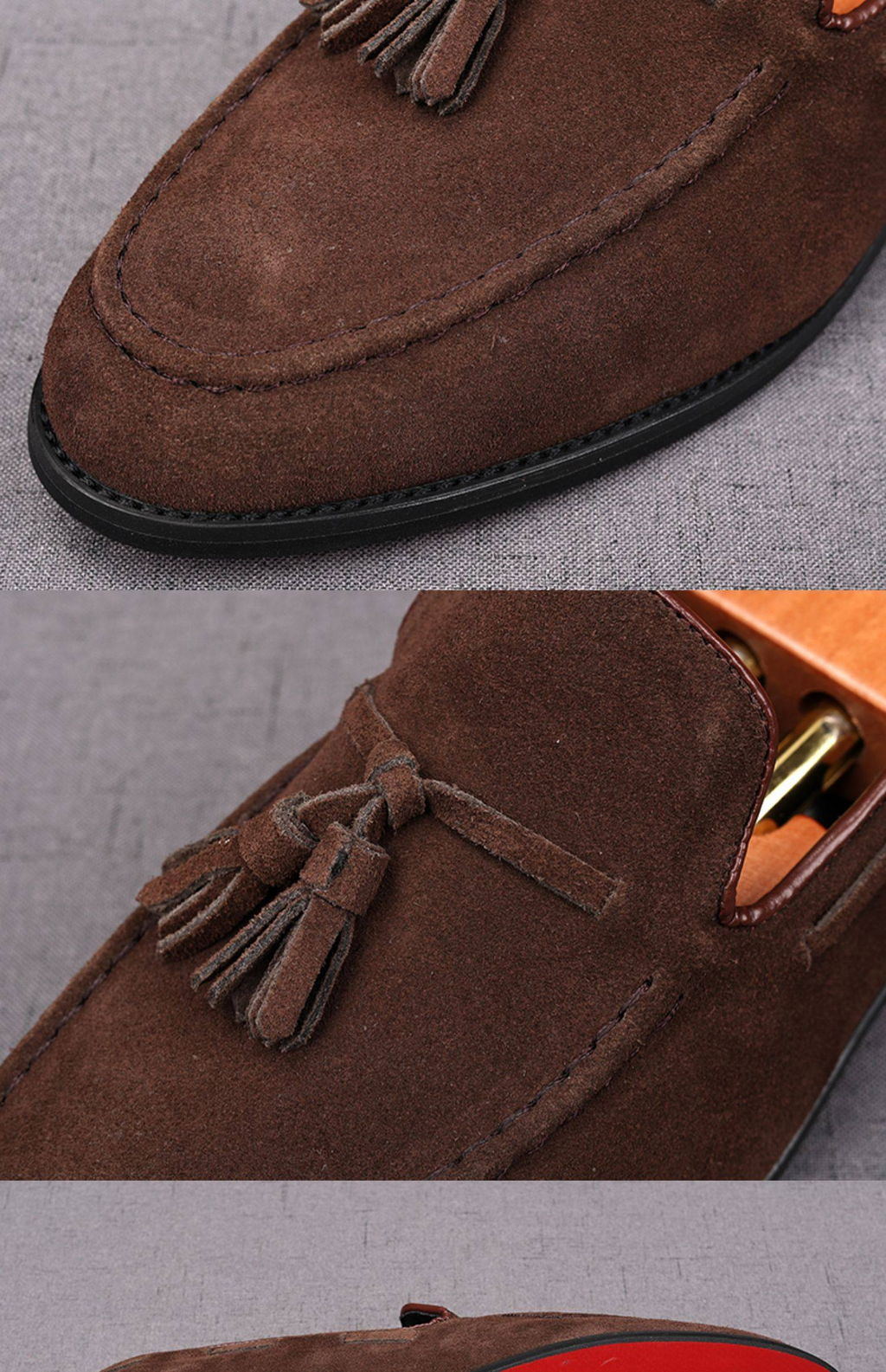MONSEN Suitory Genuine Suede Tassel Loafers product image