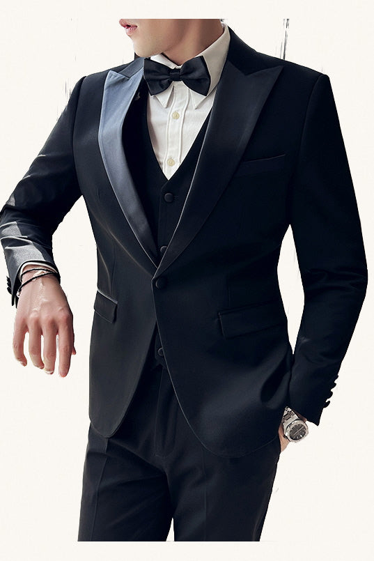 MONSEN Suitory Slim Fit Tuxedo Suit in Wool product image