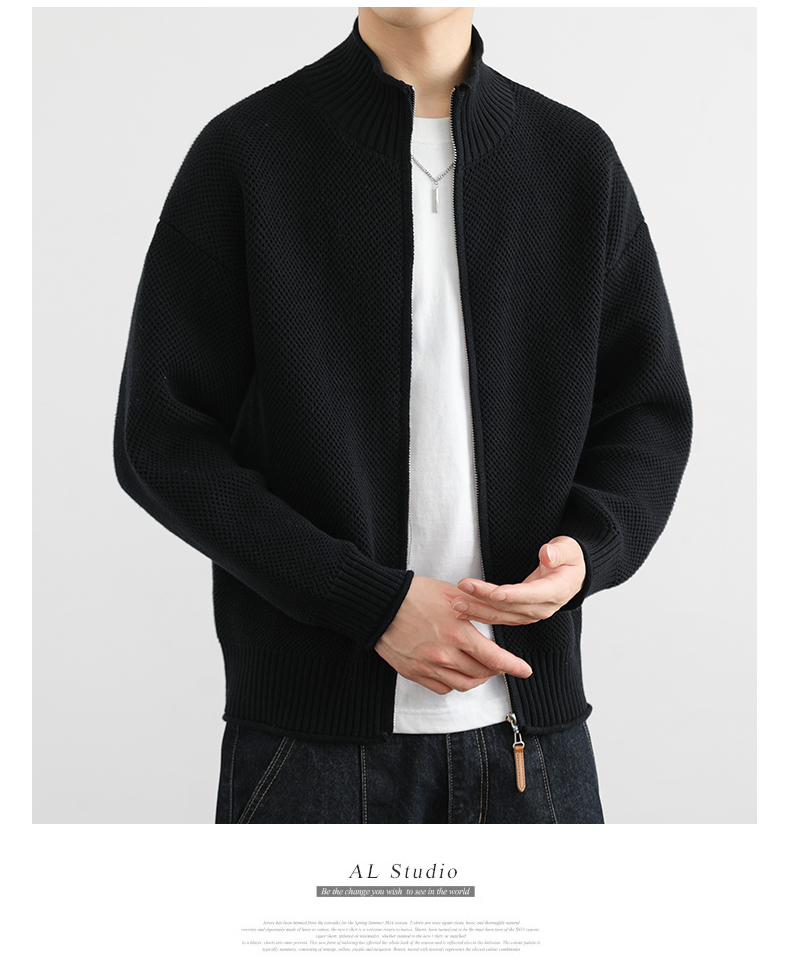 Cotton-Rich Knit Cardigan