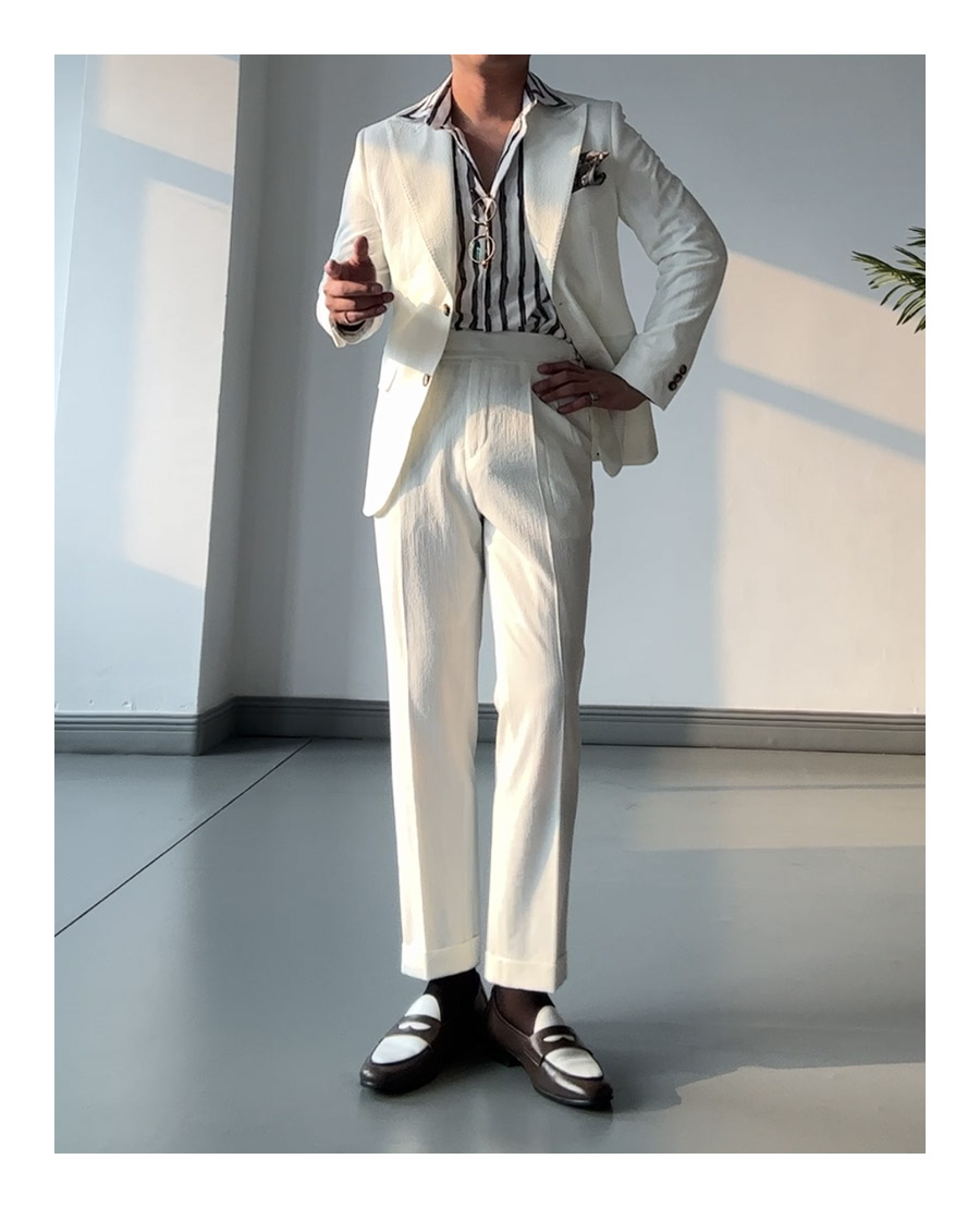 MONSEN Suitory Half-Lined, Stretch Seersucker Suit in Performance Blend product image