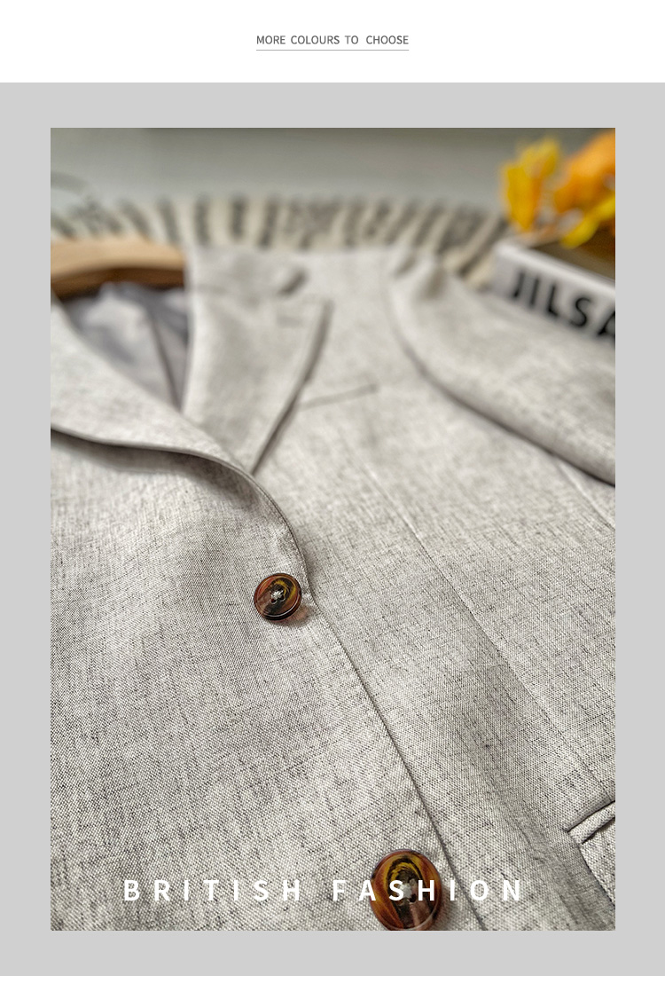 MONSEN Suitory Warm-Tone Italian Casual Blazer in Linen product image