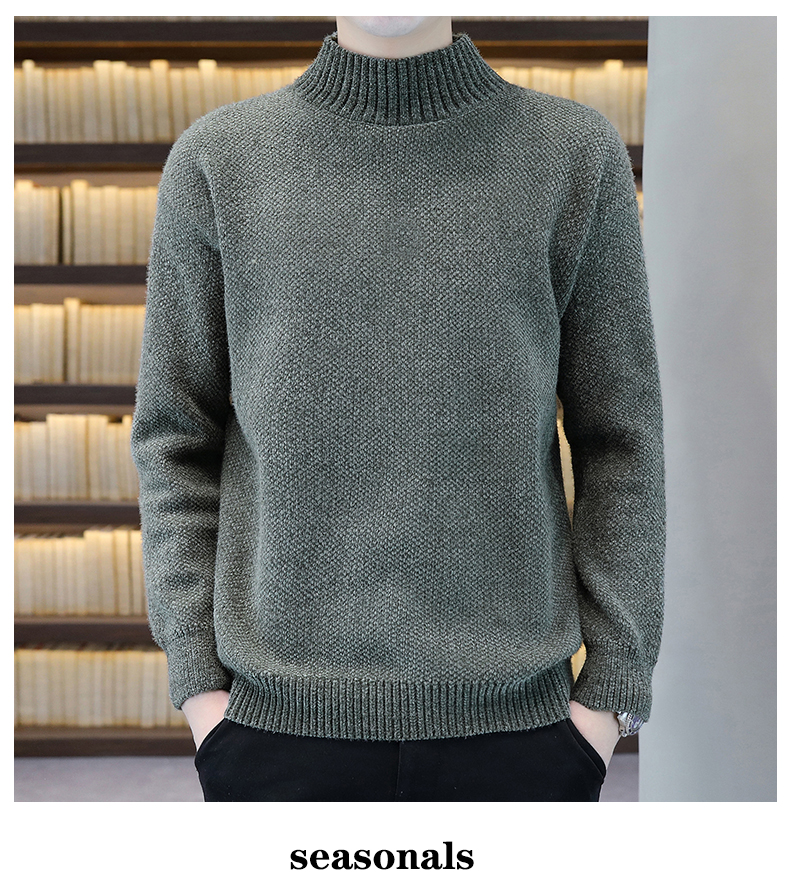 Mock-Neck Fleece Chenille Sweater