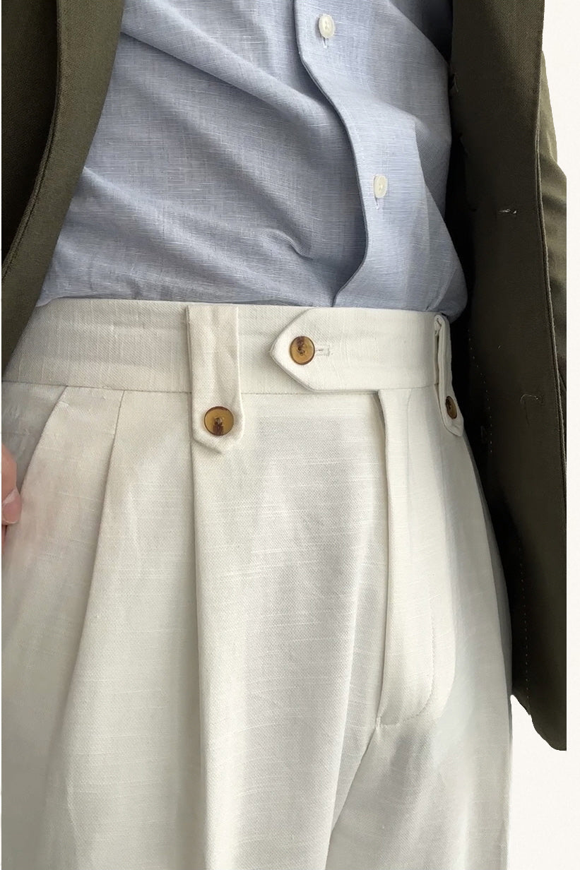 MONSEN Suitory Cotton-Linen Commuter Trousers product image