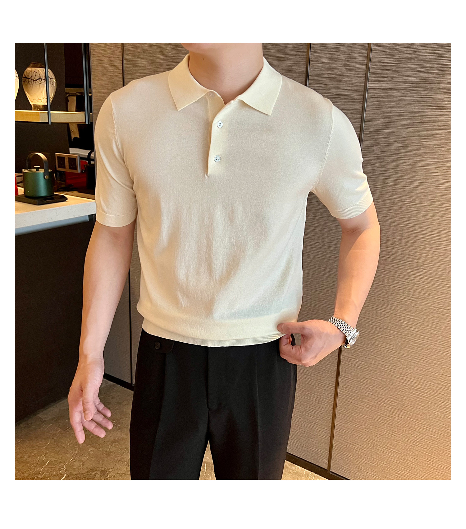 Slim-Fit Solid Knit Polo
