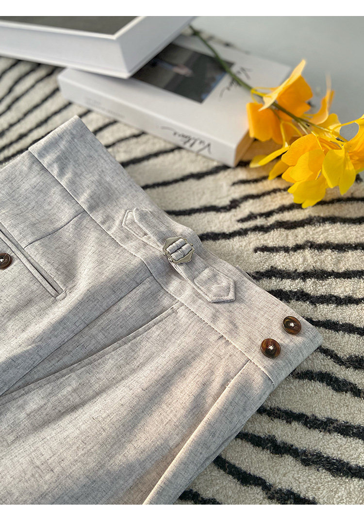 High-Waist Gray Trousers