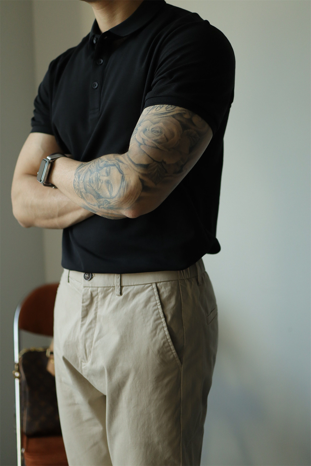 Pure Cotton Semi-Tapered Cropped Trousers