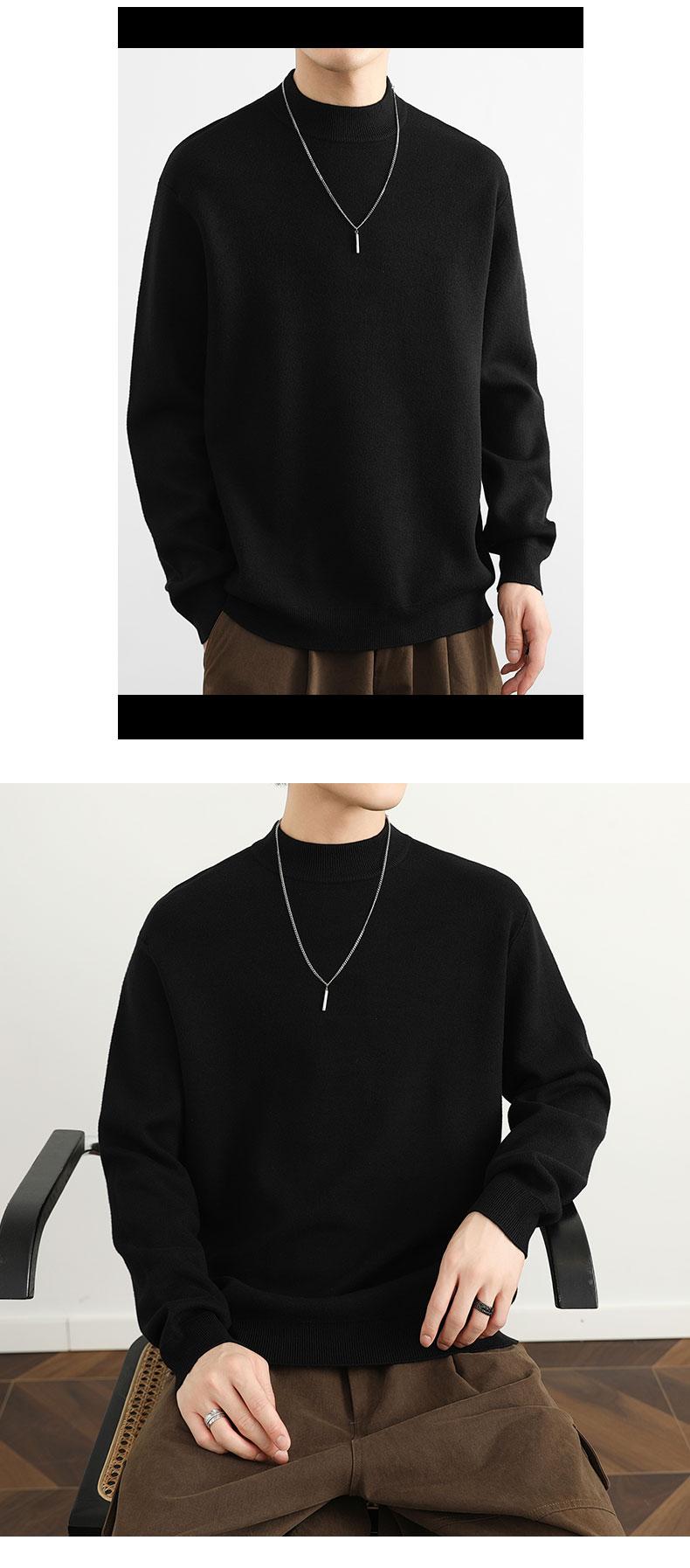 Fleece-Lined Mock-Neck Sweater