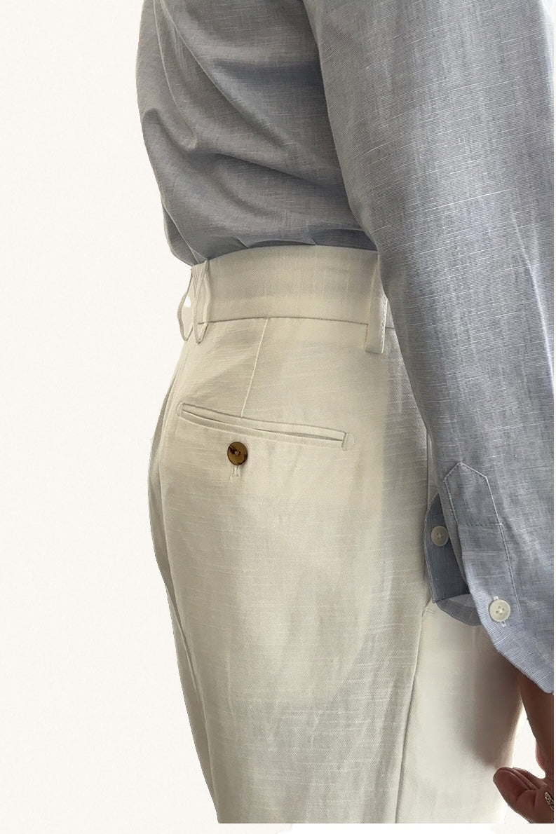MONSEN Suitory Cotton-Linen Commuter Trousers product image