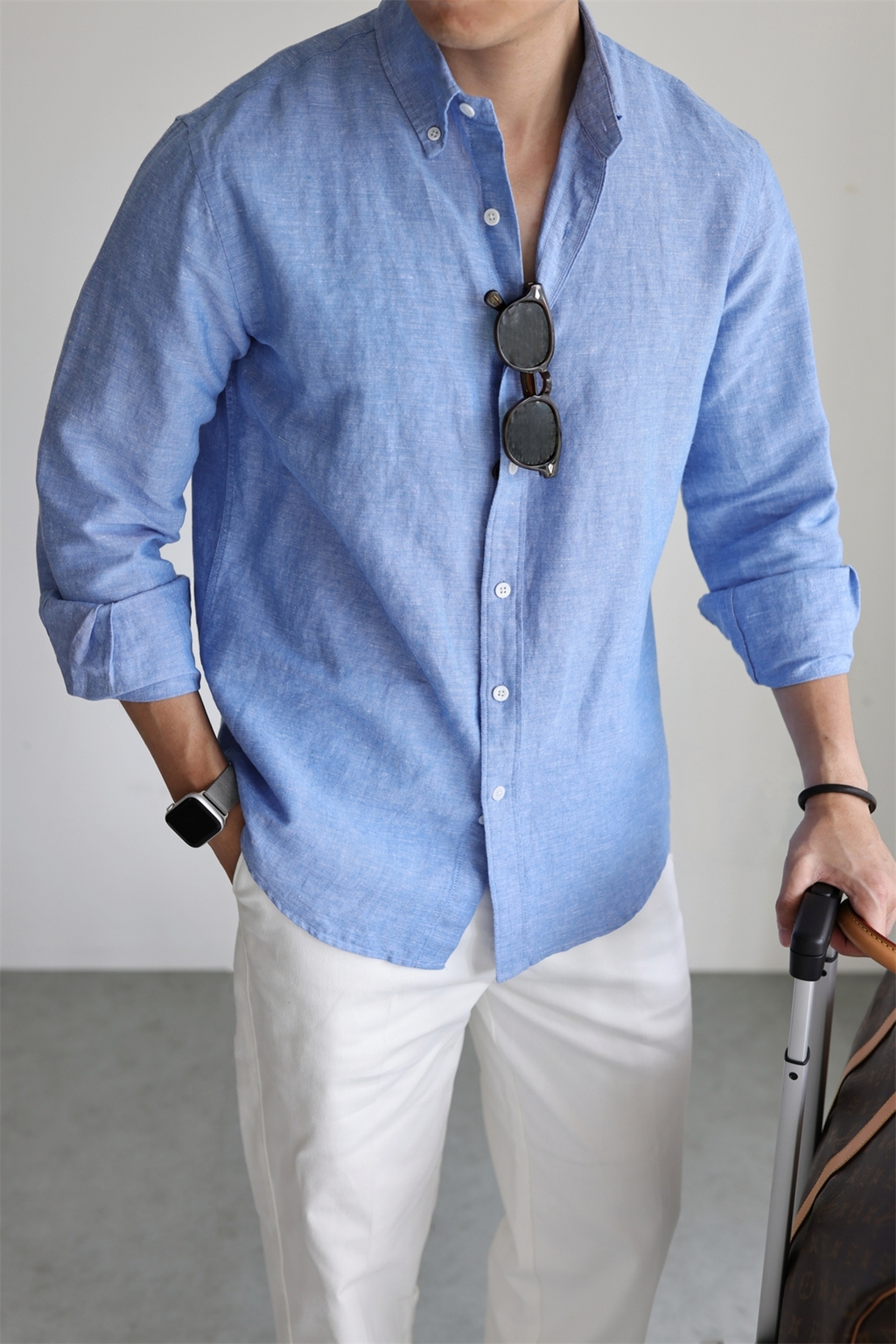 Linen-Cotton Yarn-Dyed Shirt