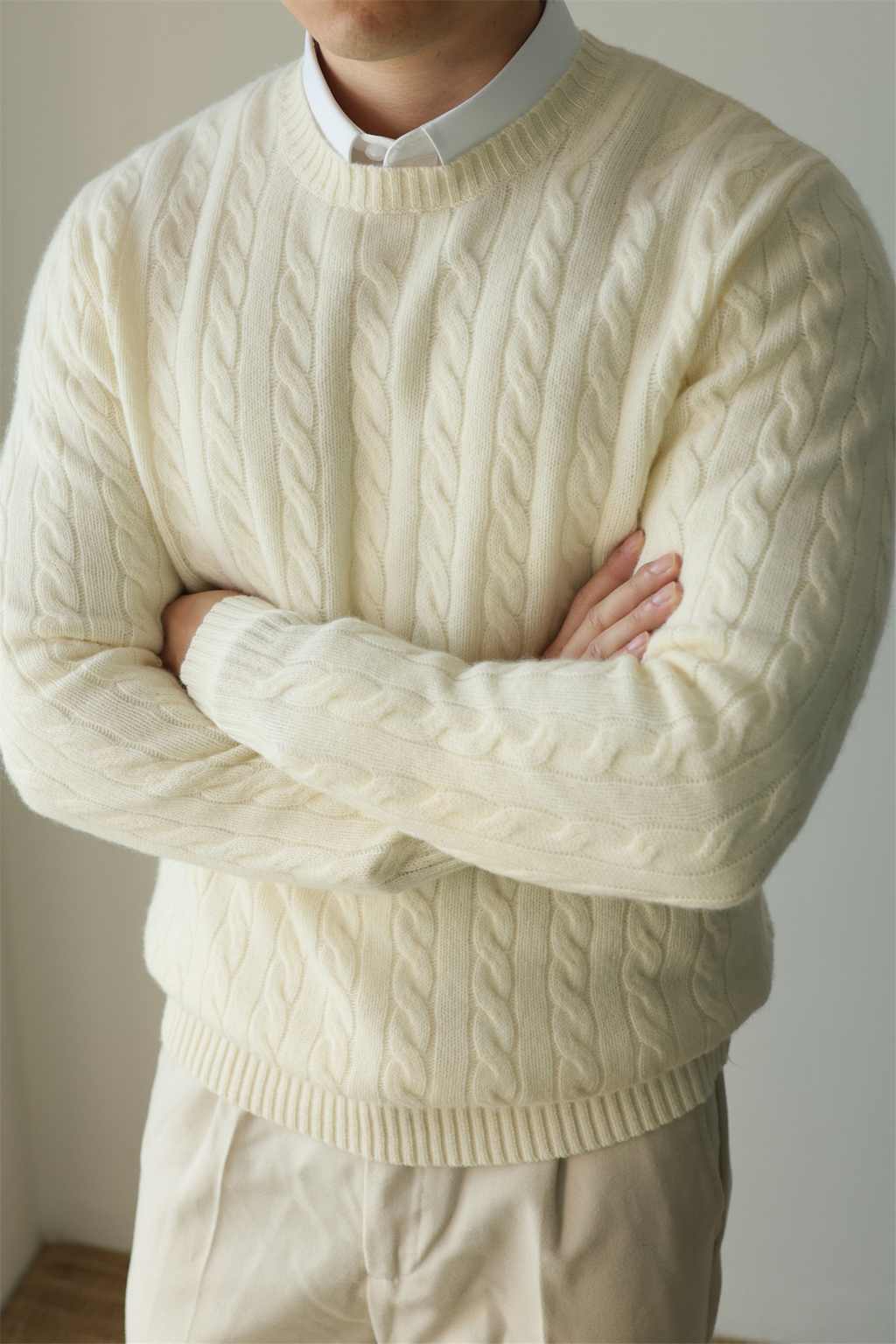 MONSEN Suitory Merino Wool Cable-Knit Sweater product image