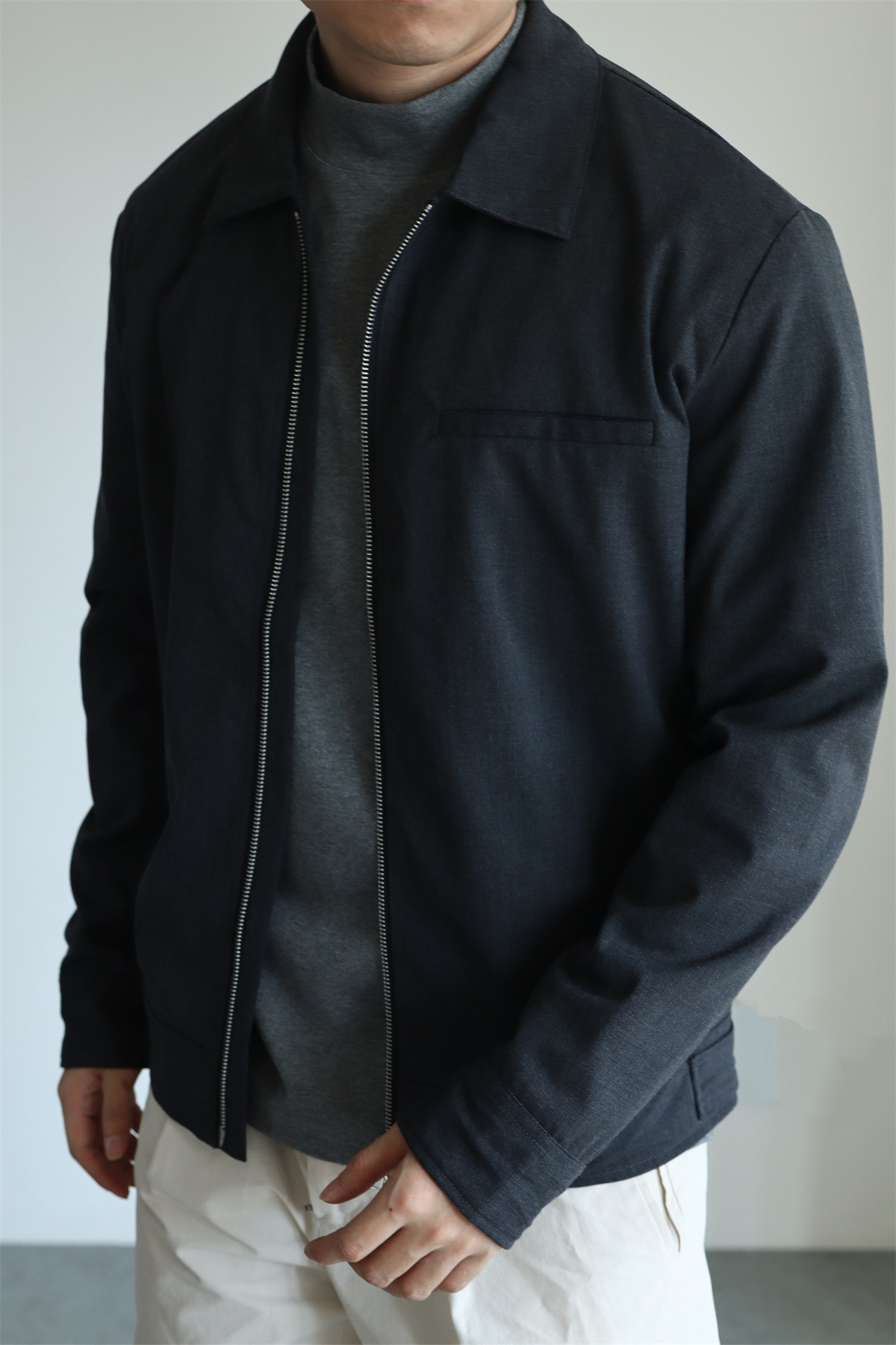 MONSEN Suitory Drapey Plain-Weave Lapel Jacket in Performance Blend product image