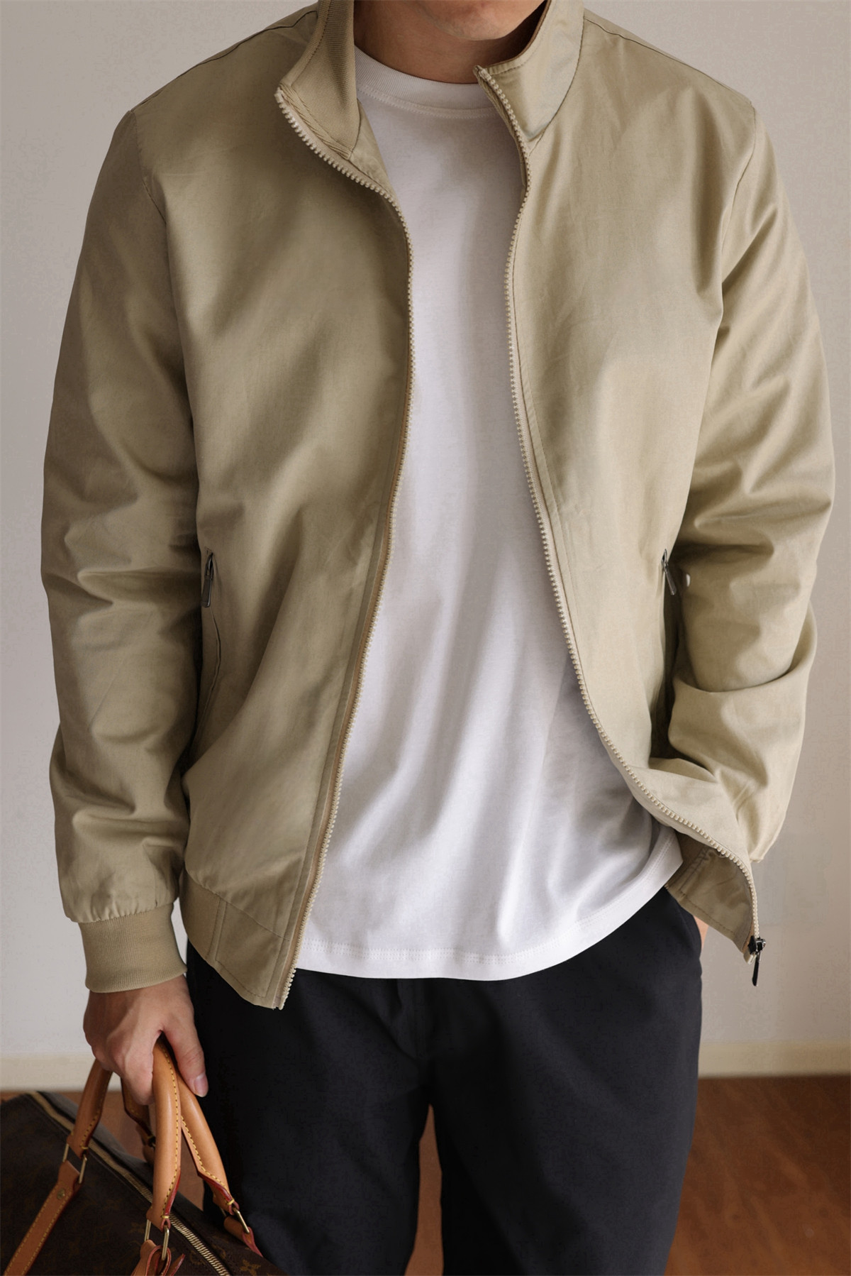 MONSEN Suitory Lightweight G9 Harrington Stand Collar Jacket in Performance Blend product image