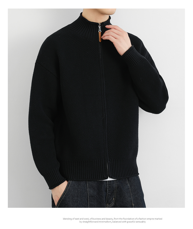 Cotton-Rich Knit Cardigan