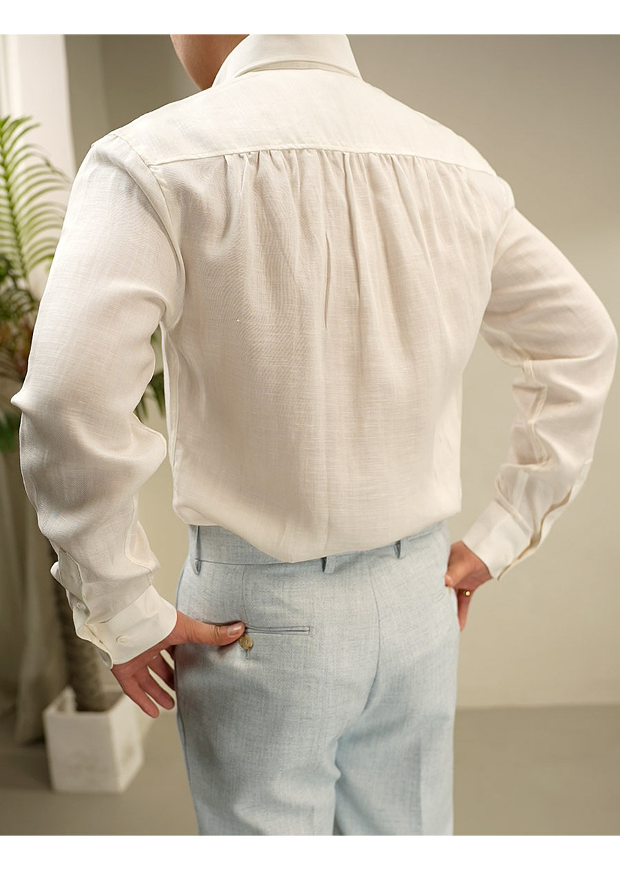 One-Piece Collar Linen Shirt