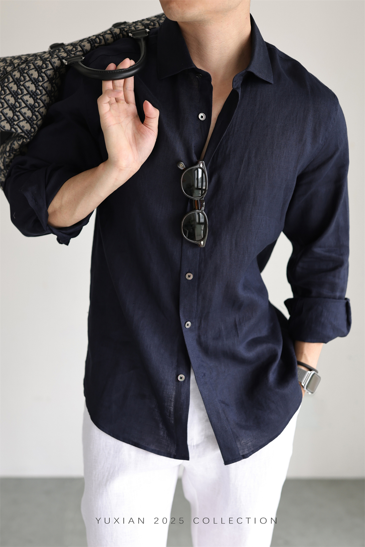 100% Linen Long-Sleeve Shirt