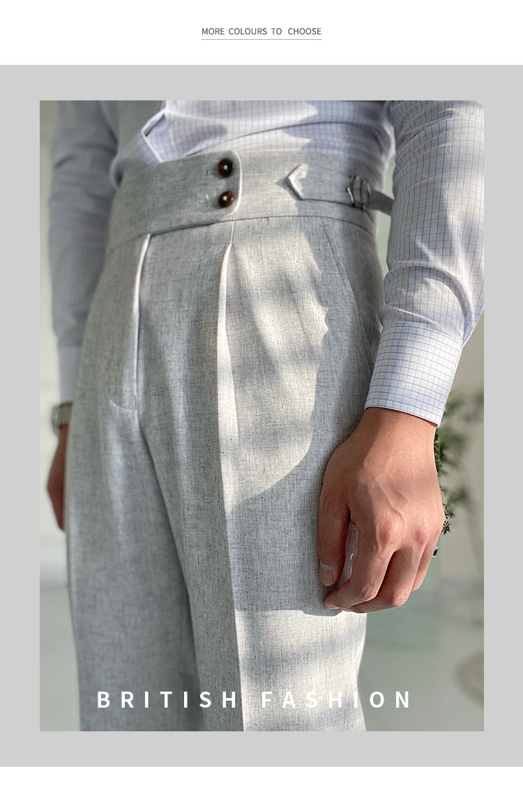 High-Waist Gray Trousers