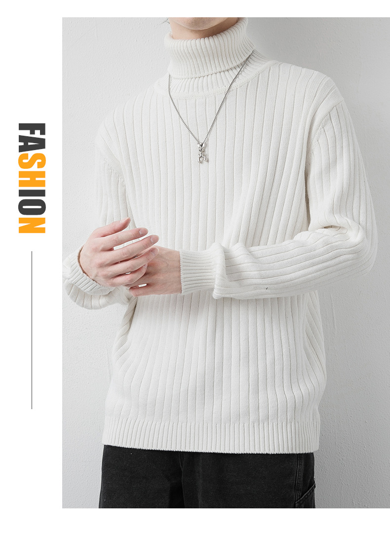 Cotton Turtleneck Stretch Sweater