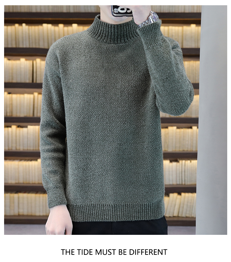 Mock-Neck Fleece Chenille Sweater