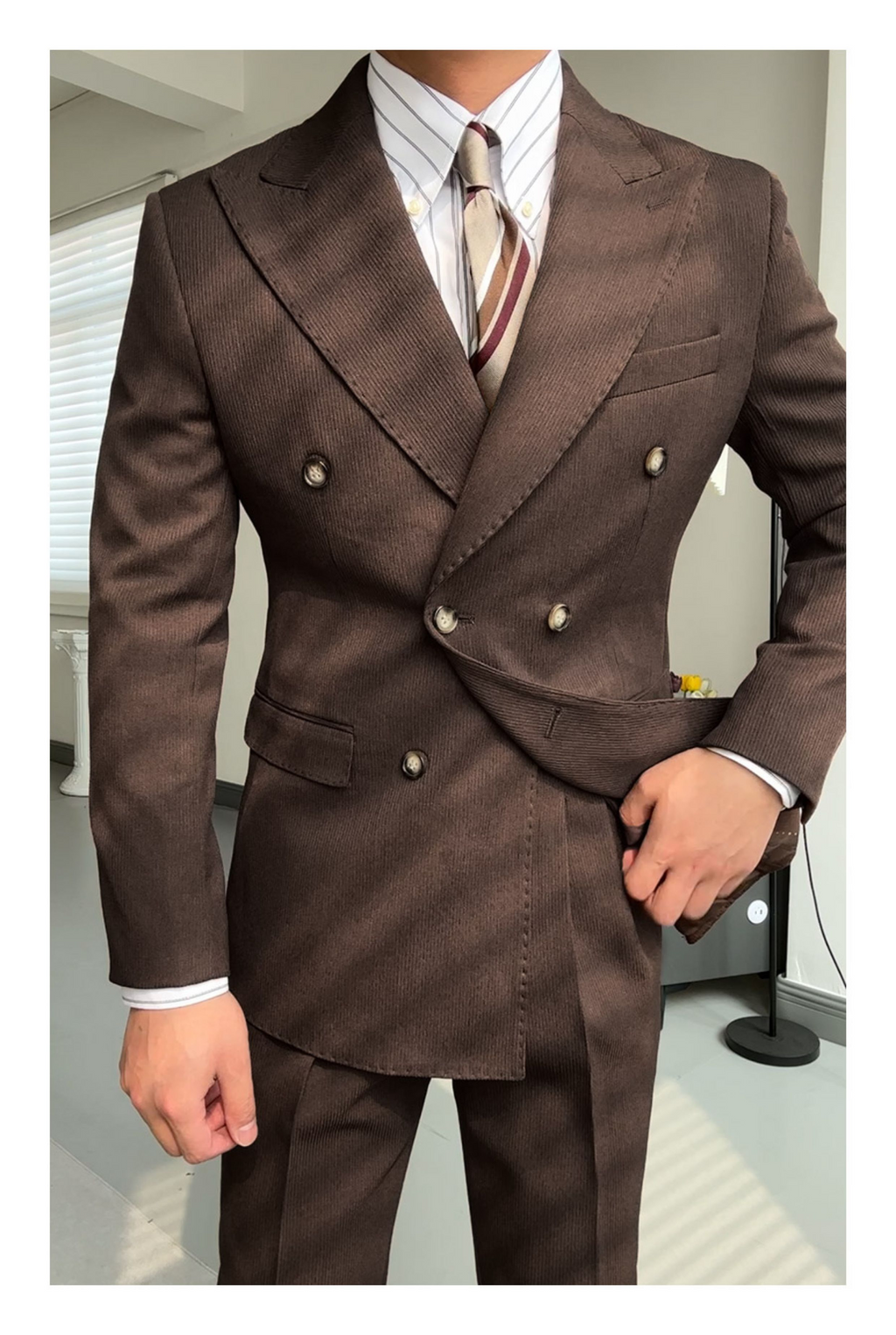 Double-Breasted Peak-Lapel Suit