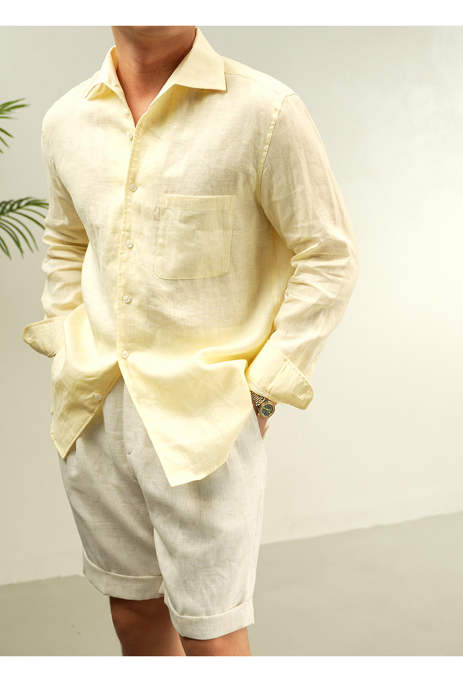 MONSEN Suitory 100% Linen Relaxed Shirt product image
