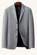 MONSEN Suitory 3 Button Herringbone Jacket in Performance Blend front view