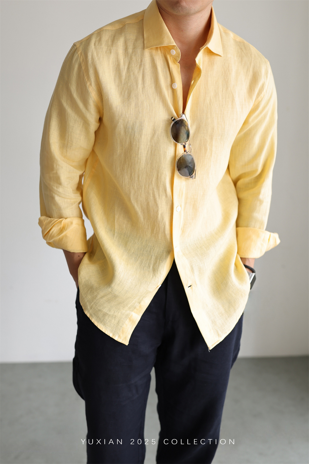 100% Linen Long-Sleeve Shirt