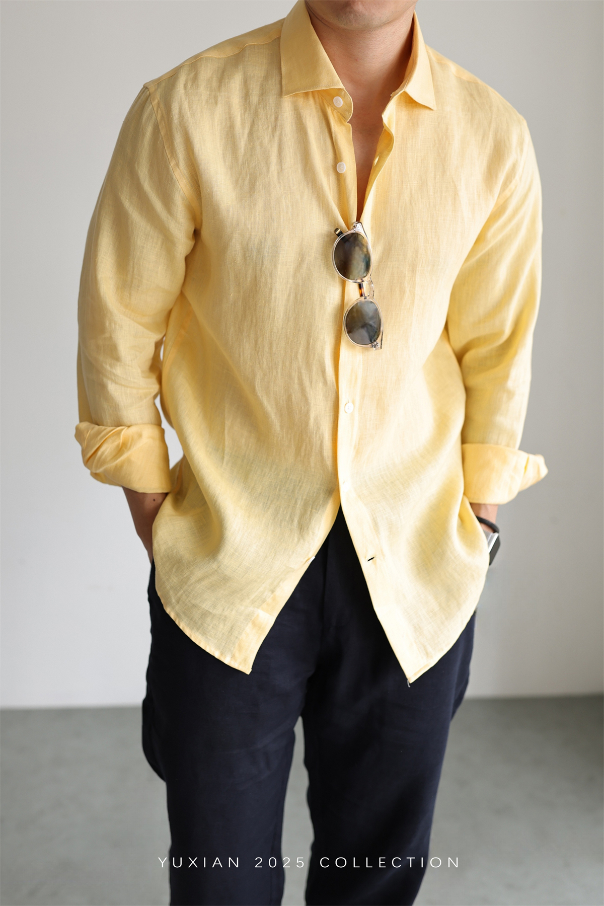 100% Linen Long-Sleeve Shirt