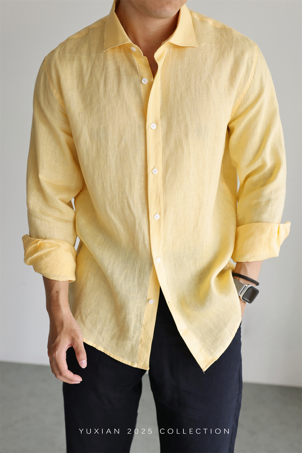 100% Linen Long-Sleeve Shirt