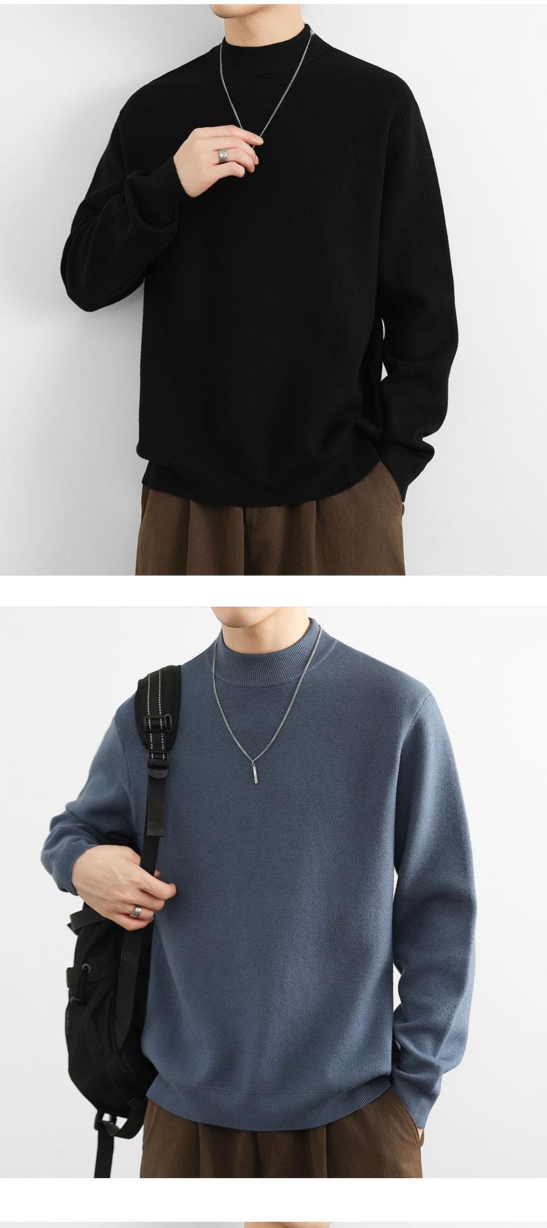 Fleece-Lined Mock-Neck Sweater
