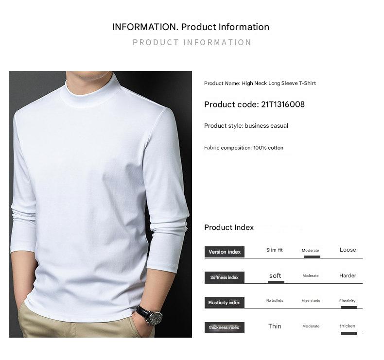 MONSEN Suitory Mid-Neck Long Sleeve T-Shirt in Cotton product image