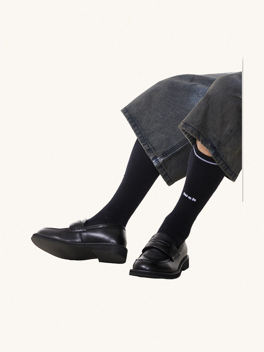 MONSEN Suitory Square-Toe Slip-On Loafers in Leather product image