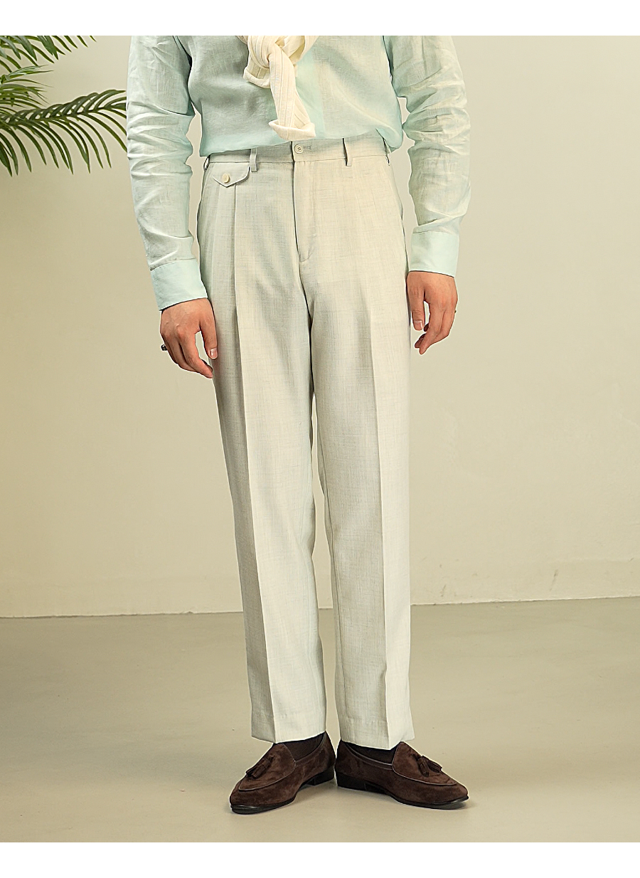 Wrinkle-Resistant Straight Trousers