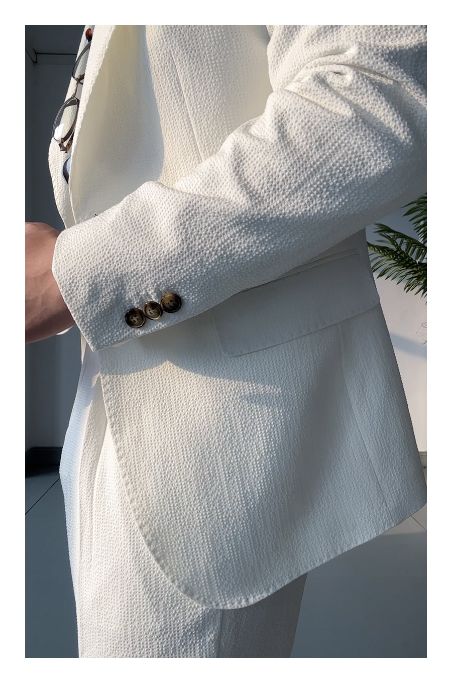 MONSEN Suitory Half-Lined, Stretch Seersucker Suit in Performance Blend product image