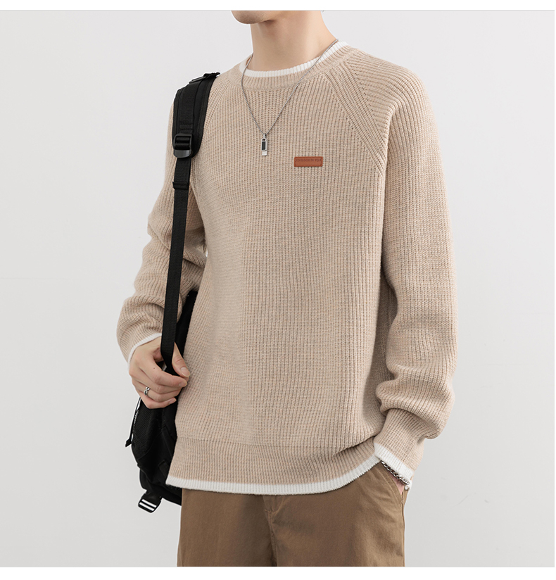 Faux Two-Piece Crewneck Sweater