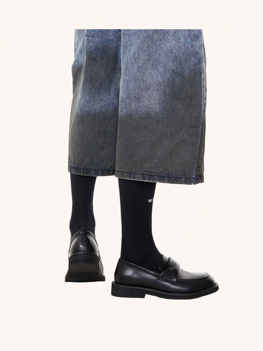 MONSEN Suitory Square-Toe Slip-On Loafers in Leather product image