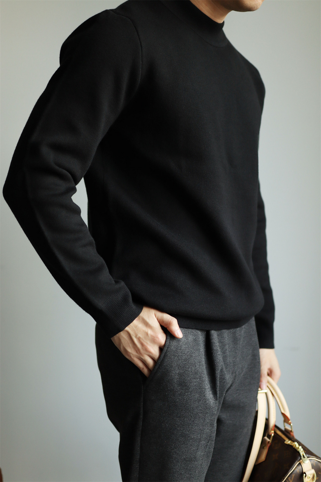 MONSEN Suitory Mid-Neck Ribbed Knit in Cotton product image