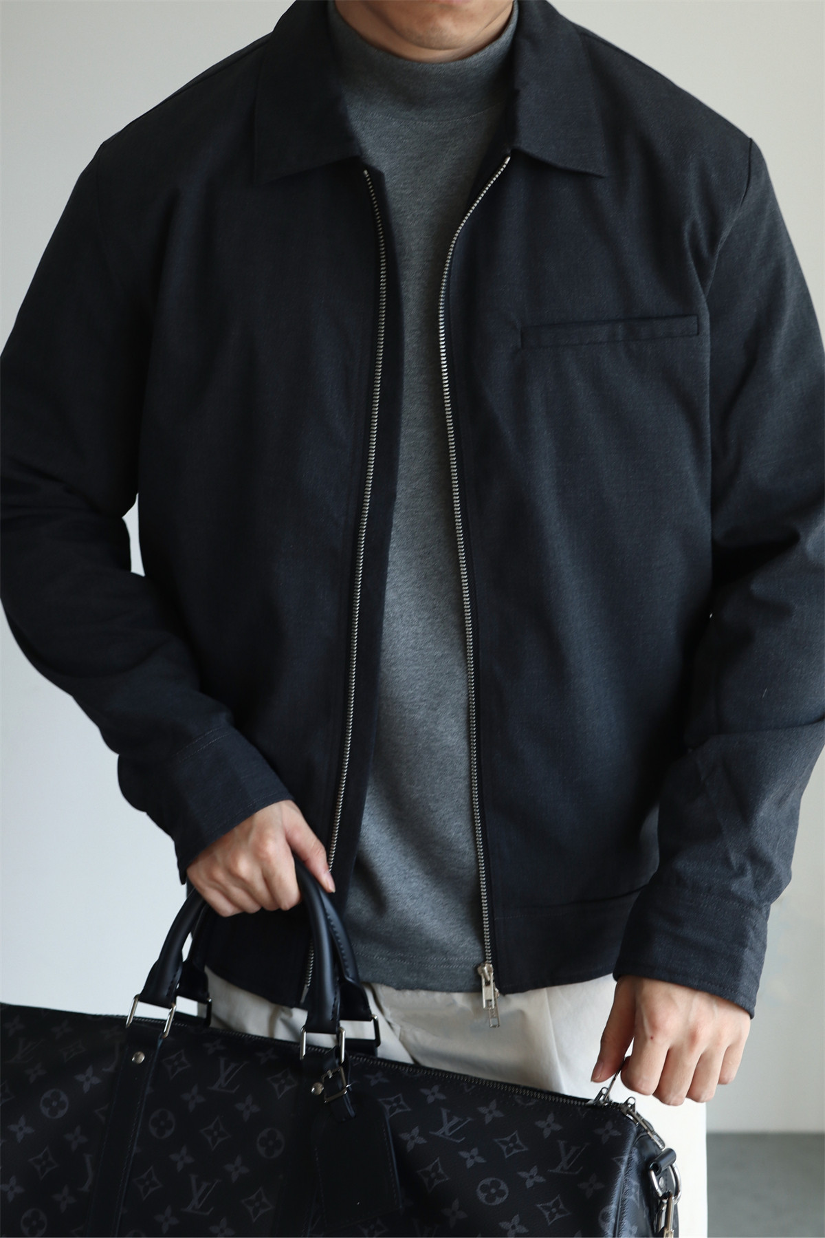 MONSEN Suitory Drapey Plain-Weave Lapel Jacket in Performance Blend product image