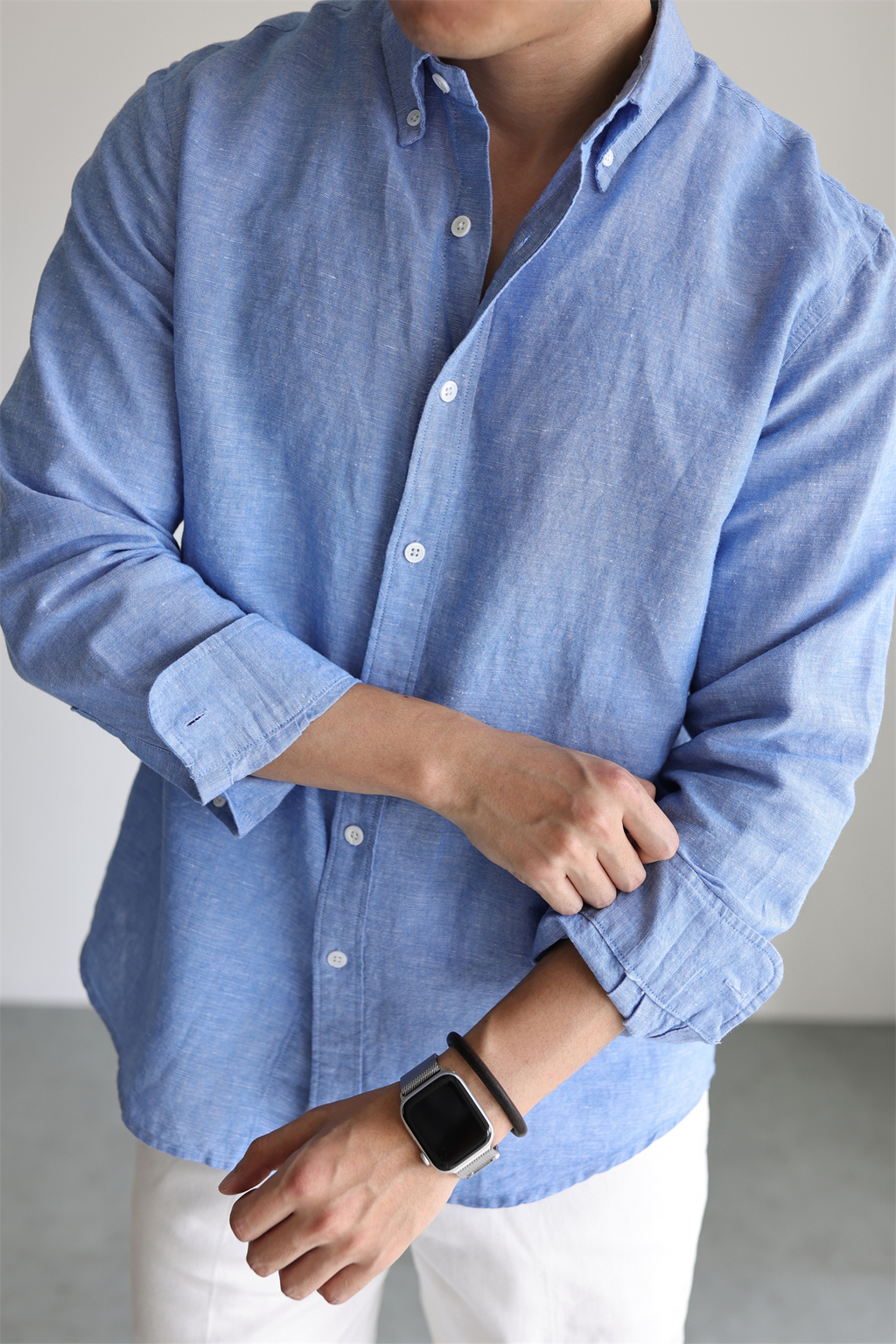 Linen-Cotton Yarn-Dyed Shirt