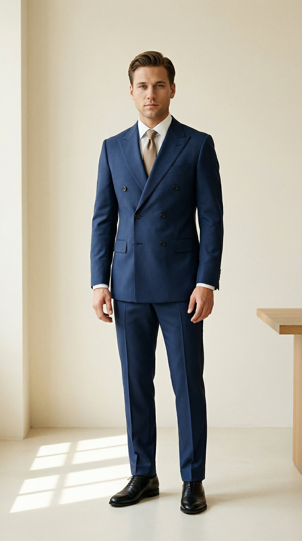 MONSEN Suitory A Refined Double-Breasted Suit in Performance Blend product image