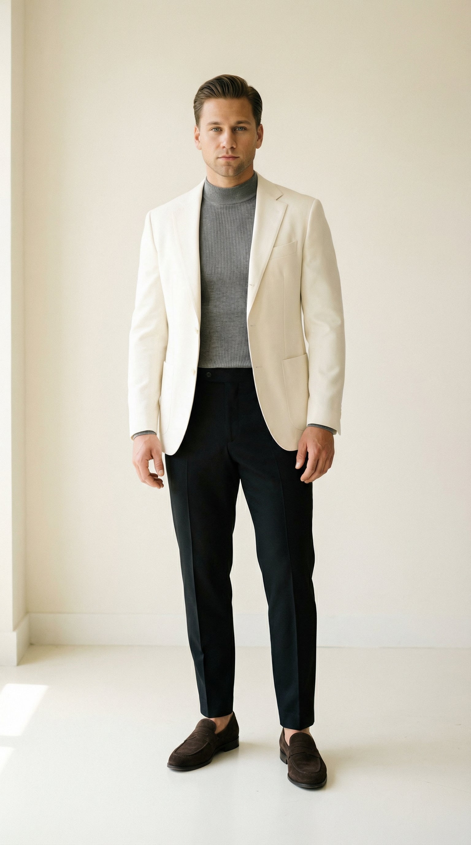 MONSEN Suitory Ribbed Mock Neck Knit Sweater in Fleece-Lined product image